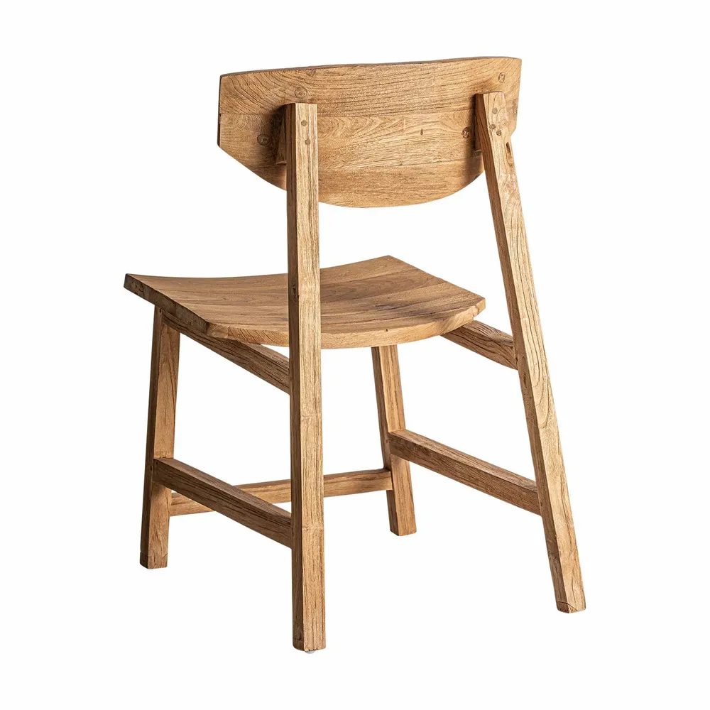 Chairs - Brown teak wood chair 48x64x80 cm - VICAL