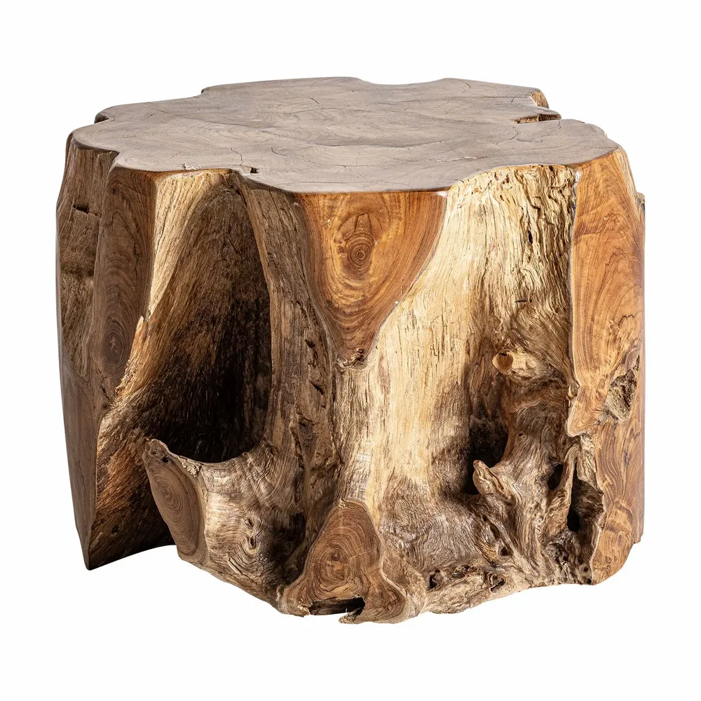 Coffee tables - Brown teak wood coffee table 50x50x42 cm - VICAL