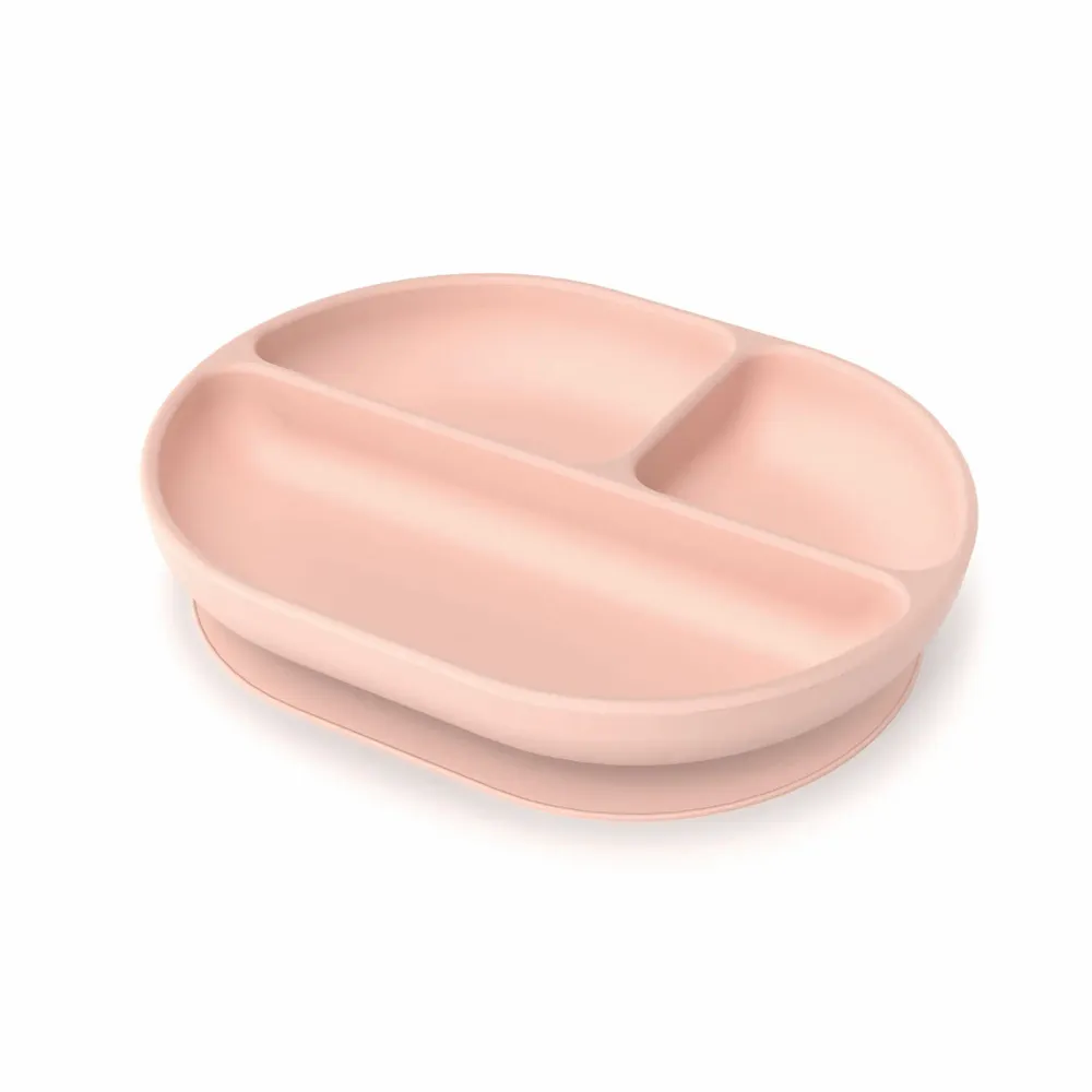 Repas pour enfant - Assiette compartimentée en silicone - Blush - EKOBO