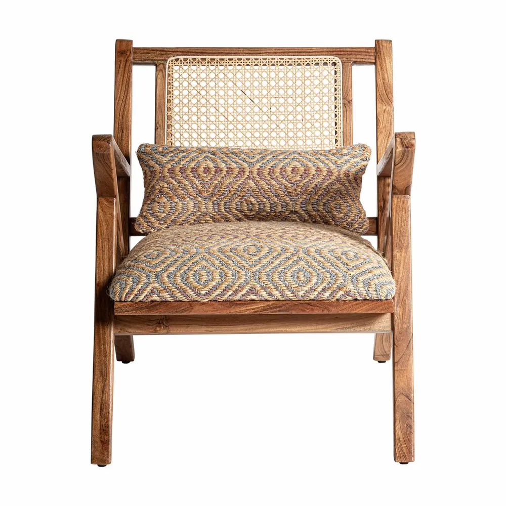 Armchairs - Brown mango wood armchair 63x82x72 cm - VICAL