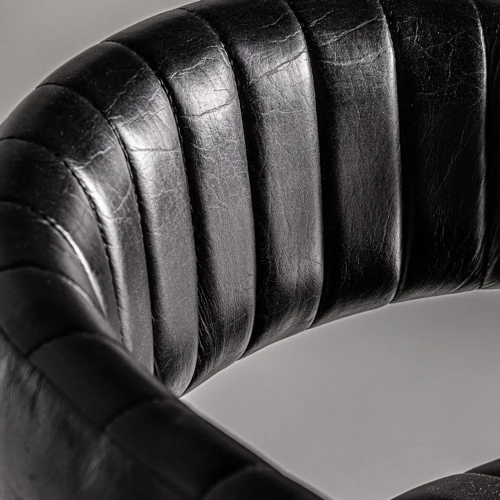 Tabourets - Tabouret en peau noir 55x59x93 cm - VICAL