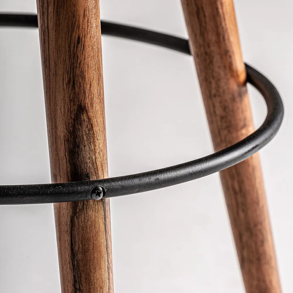 Stools - Black acacia wood stool 40x40x69 cm - VICAL