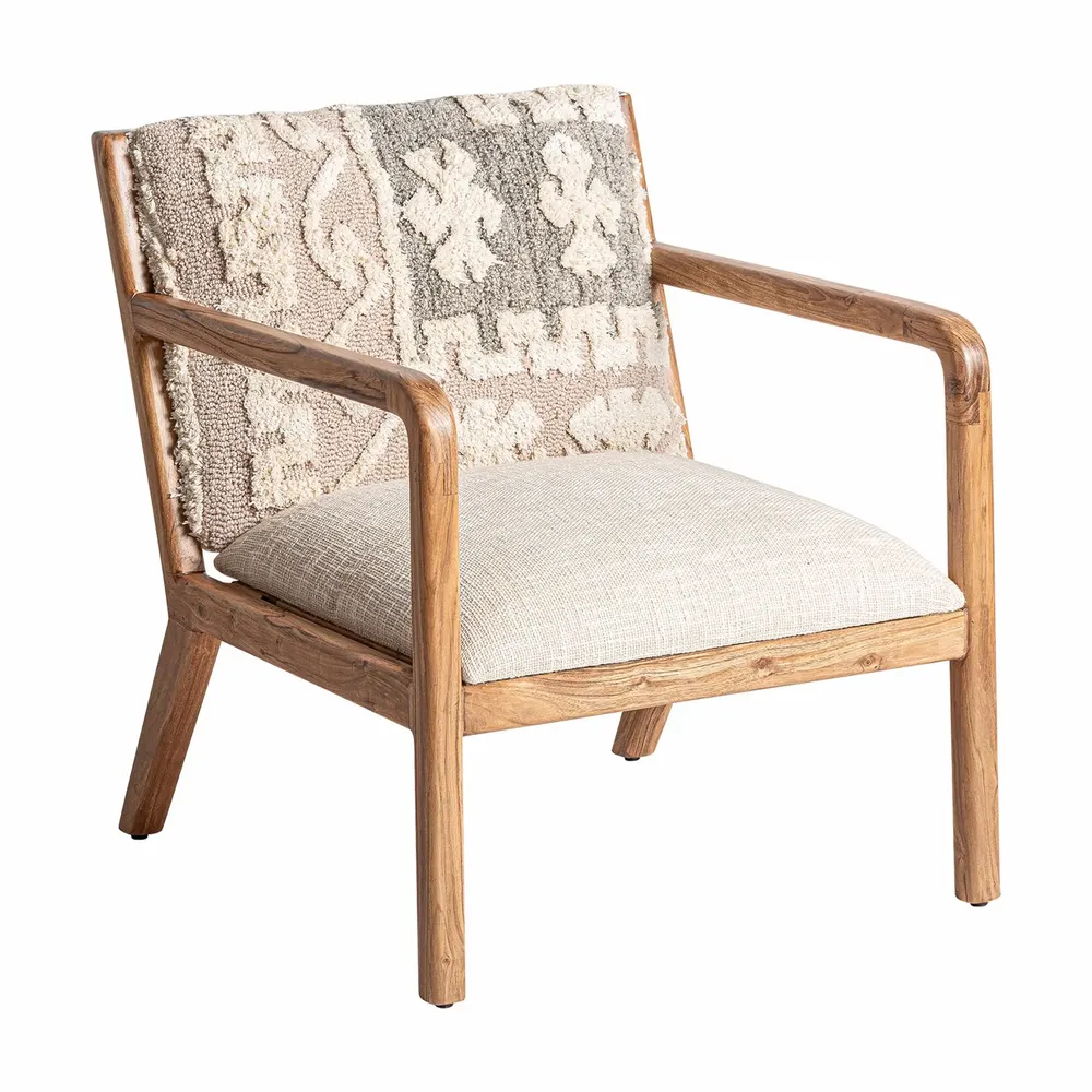 Fauteuils - Fauteuil en bois de mangue brun clair 64x72x76 cm - VICAL