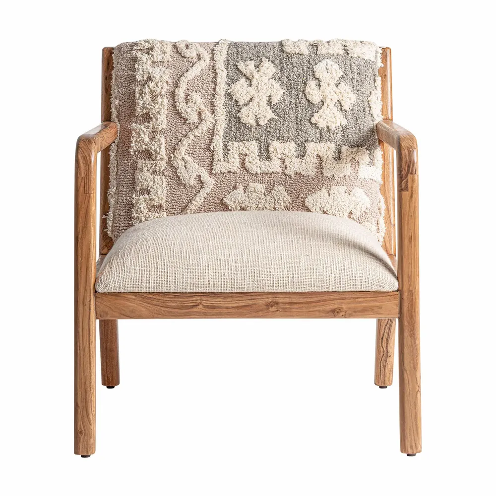 Fauteuils - Fauteuil en bois de mangue brun clair 64x72x76 cm - VICAL