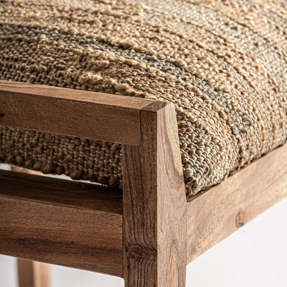 Footrests - Brown mango wood footrest 55x45x50 cm - VICAL