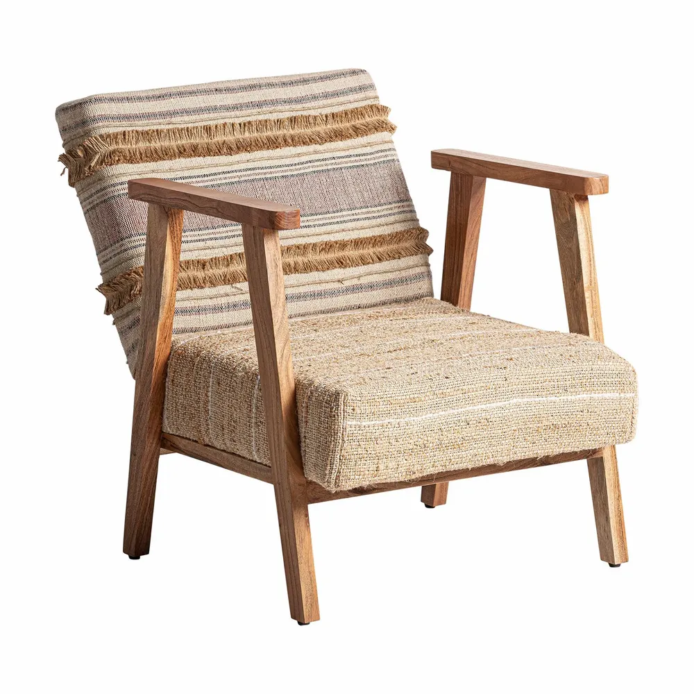 Fauteuils - Fauteuil en bois de mangue marron 62x81x72 cm - VICAL