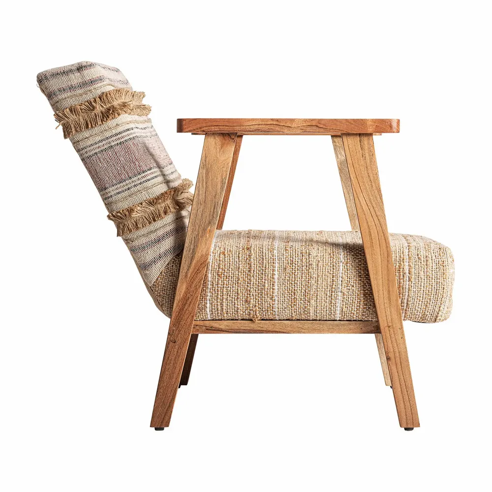 Fauteuils - Fauteuil en bois de mangue marron 62x81x72 cm - VICAL