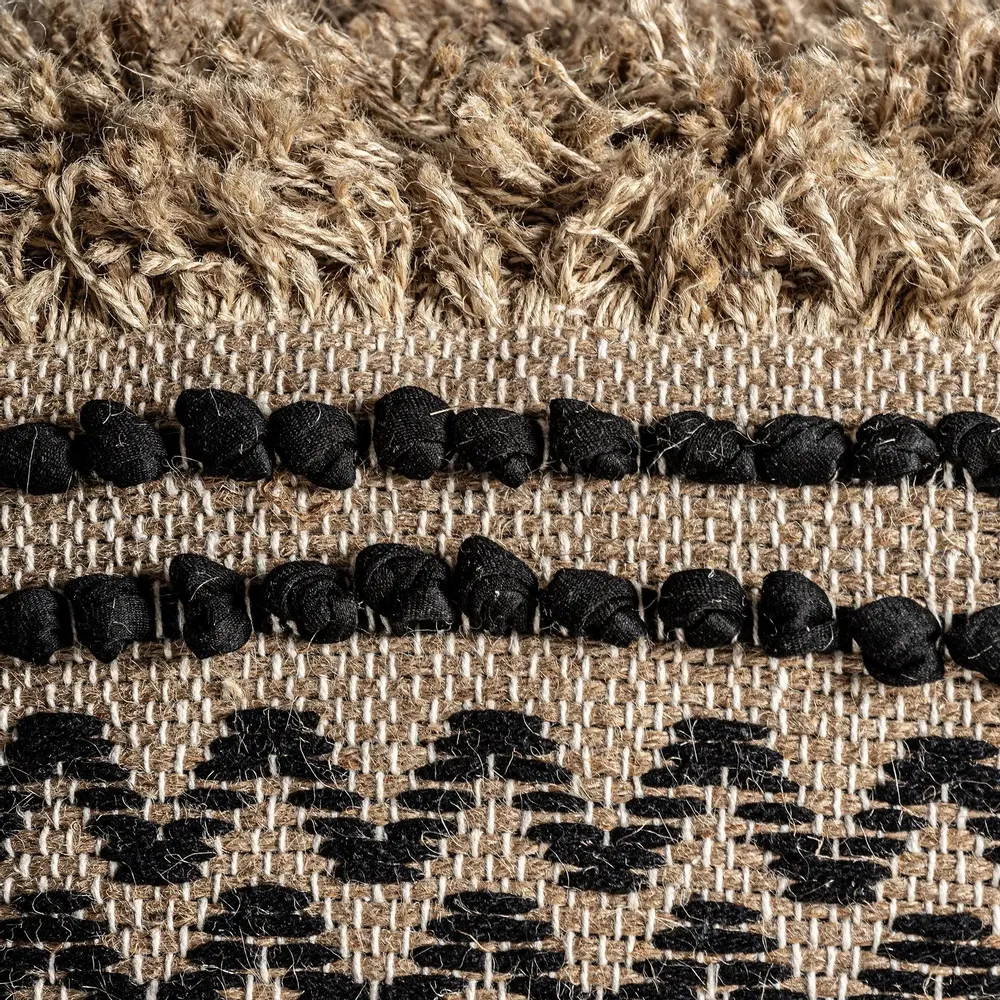 Footrests - Black jute puff 45x45x47 cm - VICAL