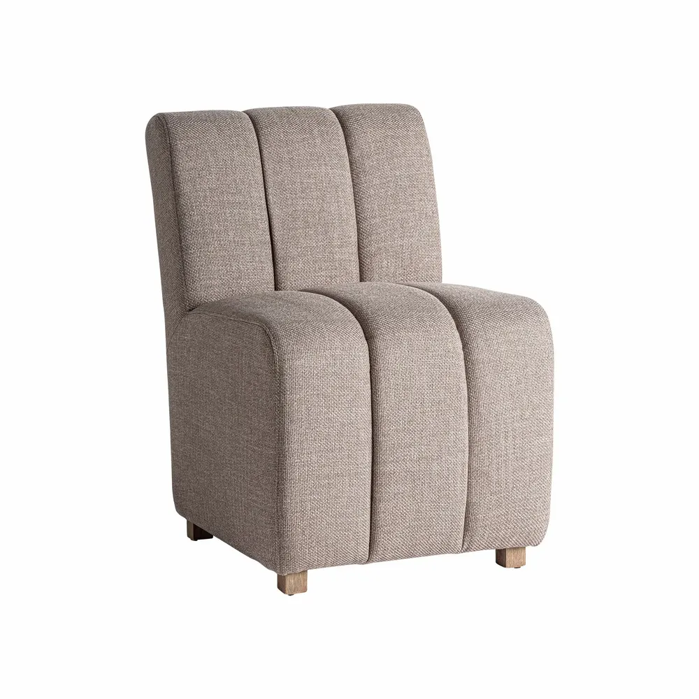 Armchairs - Central sofa module in brown birch wood 52x70x79 cm - VICAL