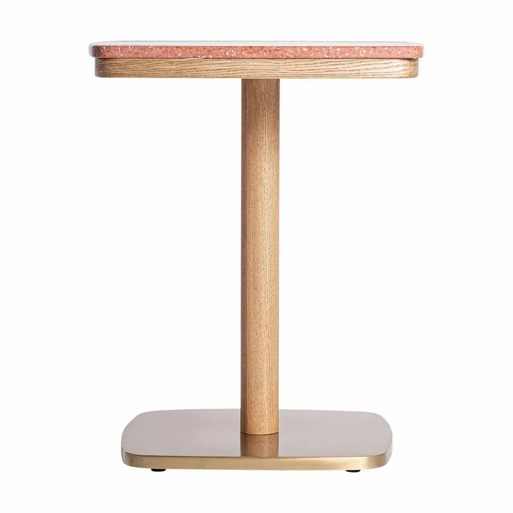 Autres tables  - Table de bar en terrazzo rouge 50x50x66 cm - VICAL