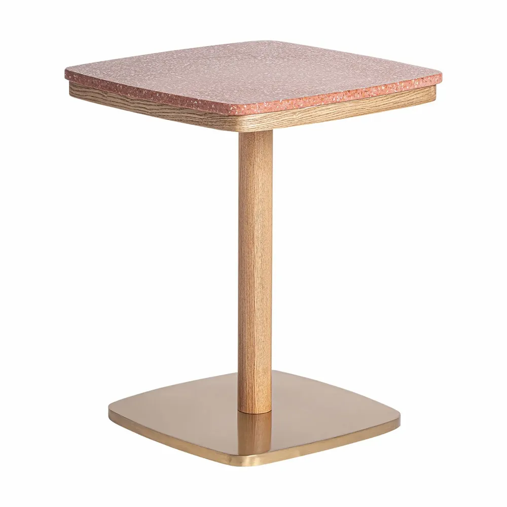 Autres tables  - Table de bar en terrazzo rouge 50x50x66 cm - VICAL