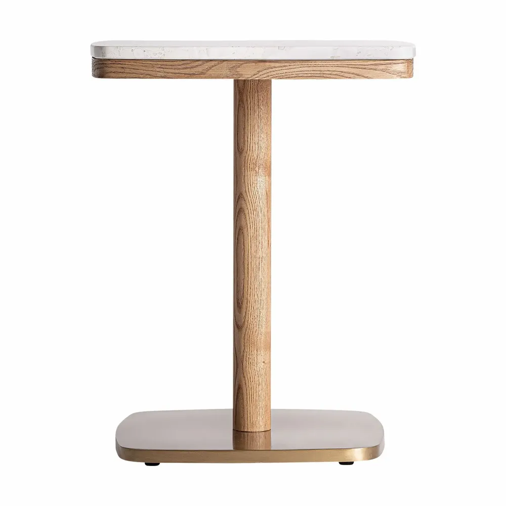 Autres tables  - Table de bar en terrazzo blanc 50x50x66 cm - VICAL