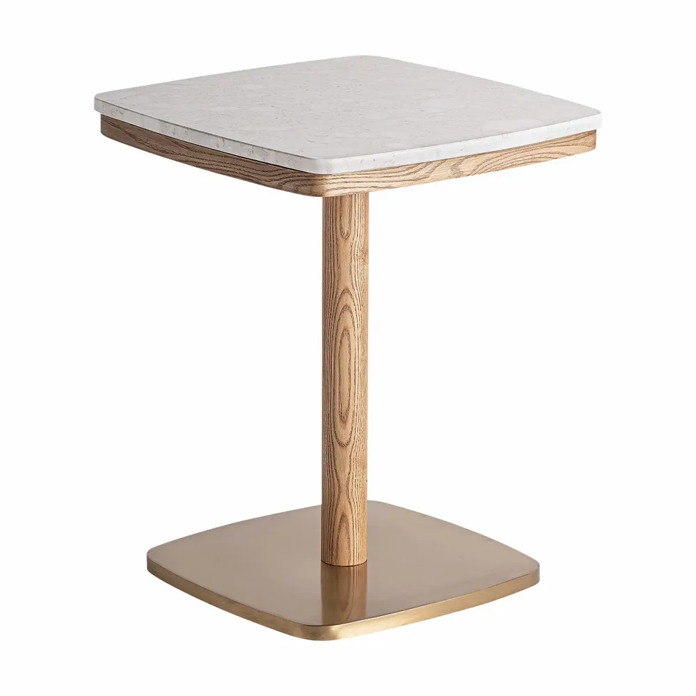 Autres tables  - Table de bar en terrazzo blanc 50x50x66 cm - VICAL