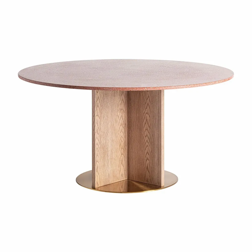 Dining Tables - Red terrazzo lounge table 150x150x77 cm - VICAL