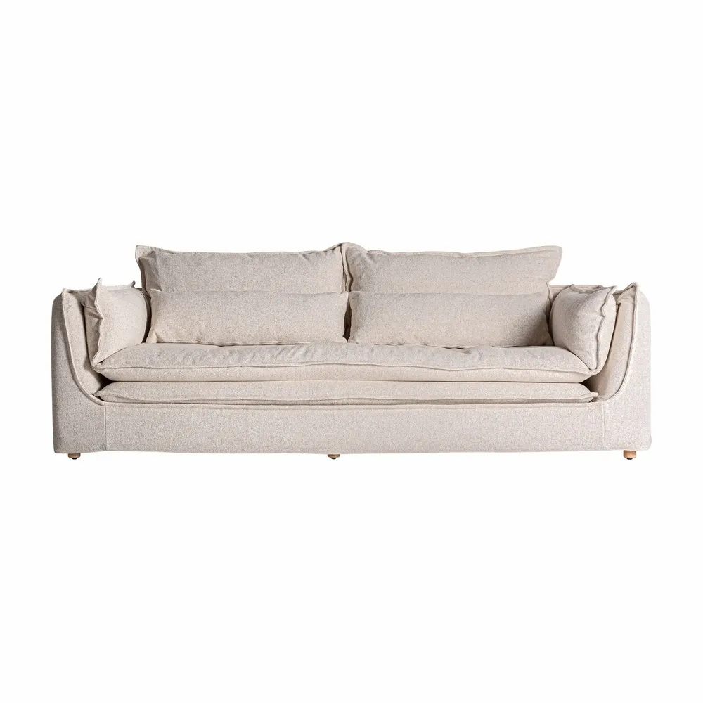 Canapés - Sofa en polyester blanc cassé 230x105x98 cm - VICAL