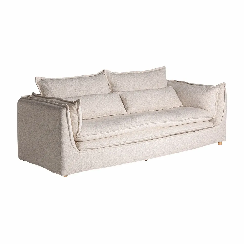 Canapés - Sofa en polyester blanc cassé 230x105x98 cm - VICAL