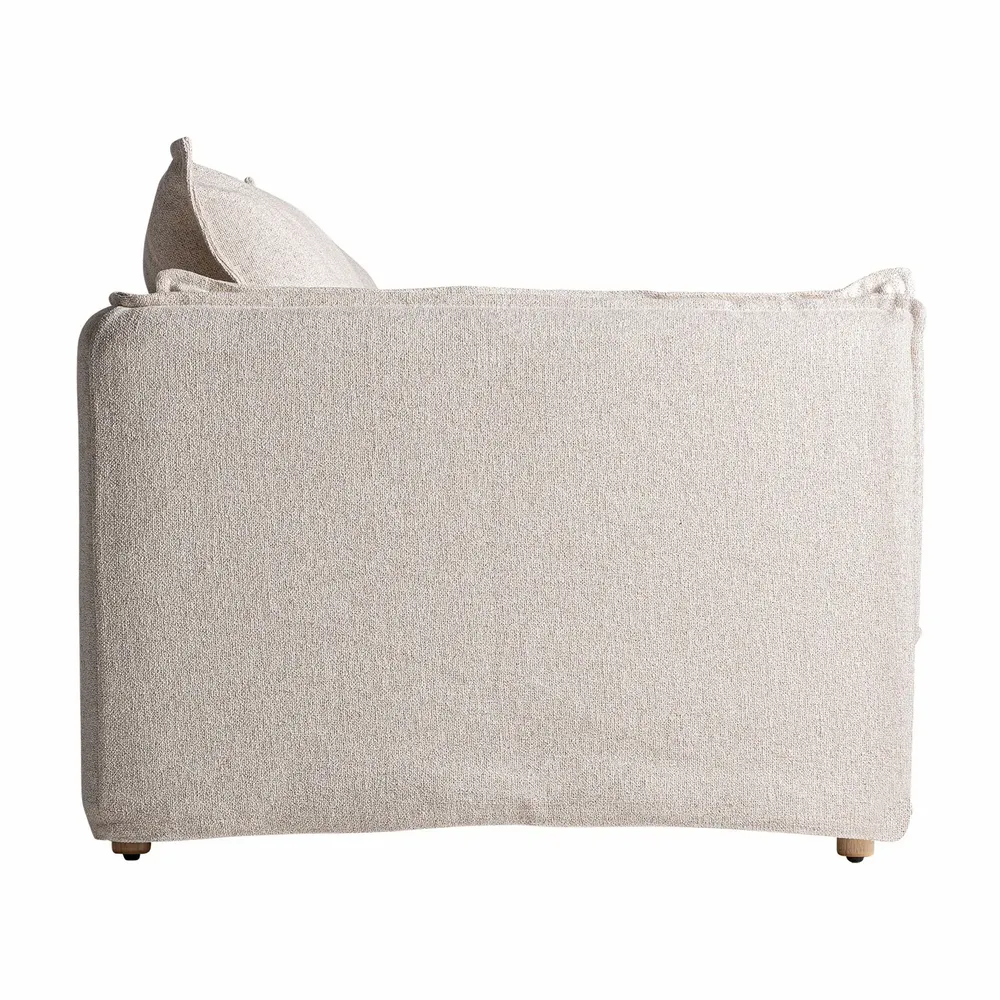 Canapés - Sofa en polyester blanc cassé 230x105x98 cm - VICAL