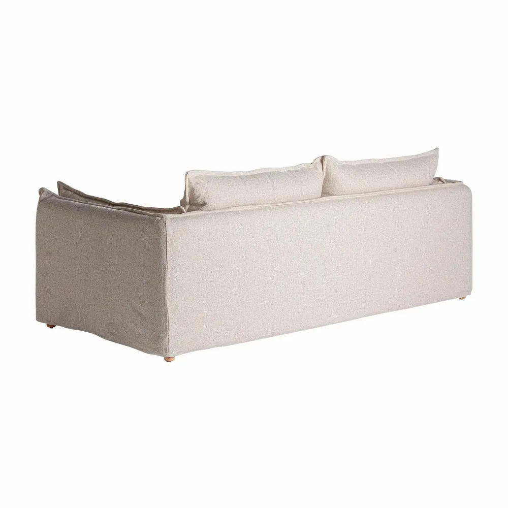 Canapés - Sofa en polyester blanc cassé 230x105x98 cm - VICAL