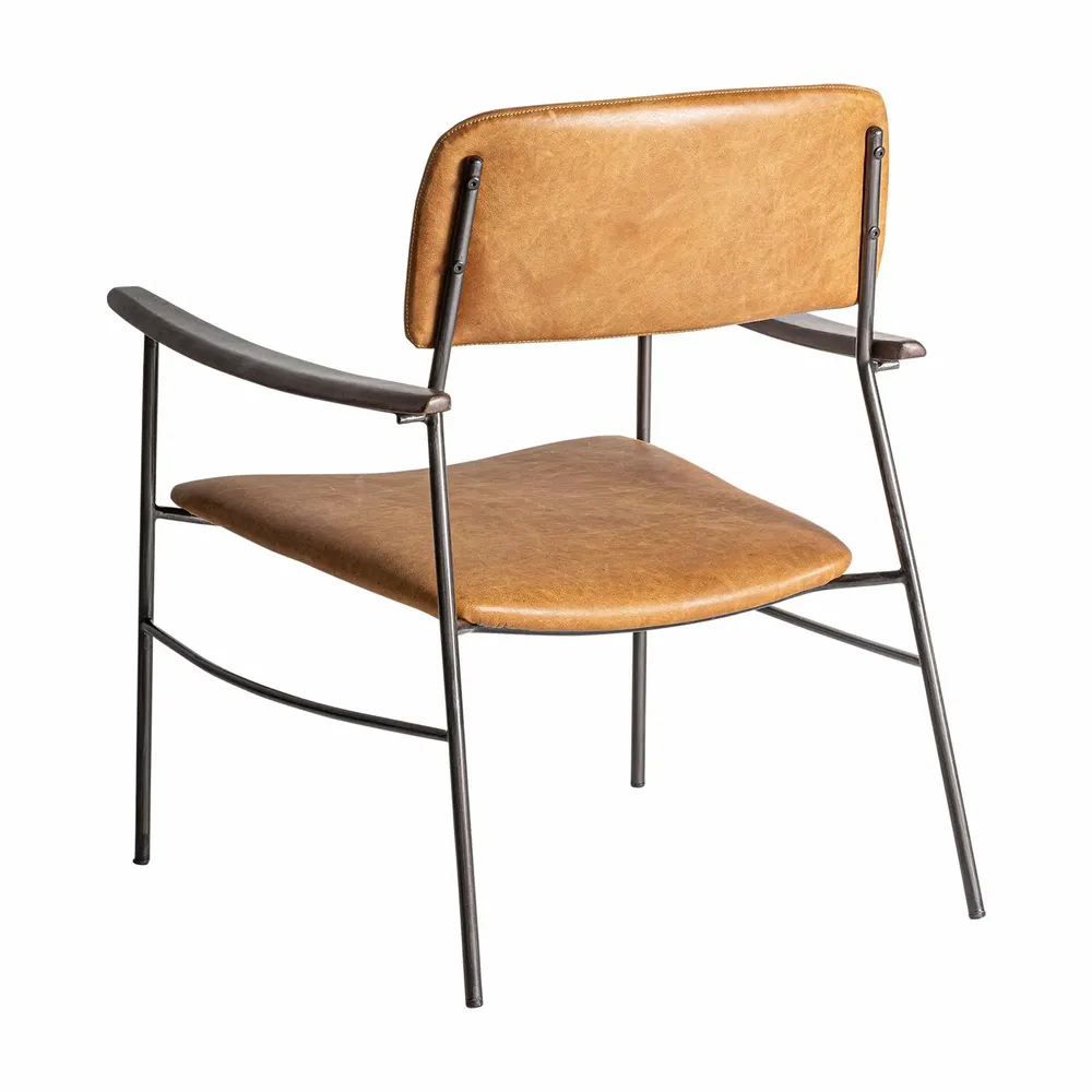 Armchairs - Brown skin armchair 62x70x81 cm - VICAL