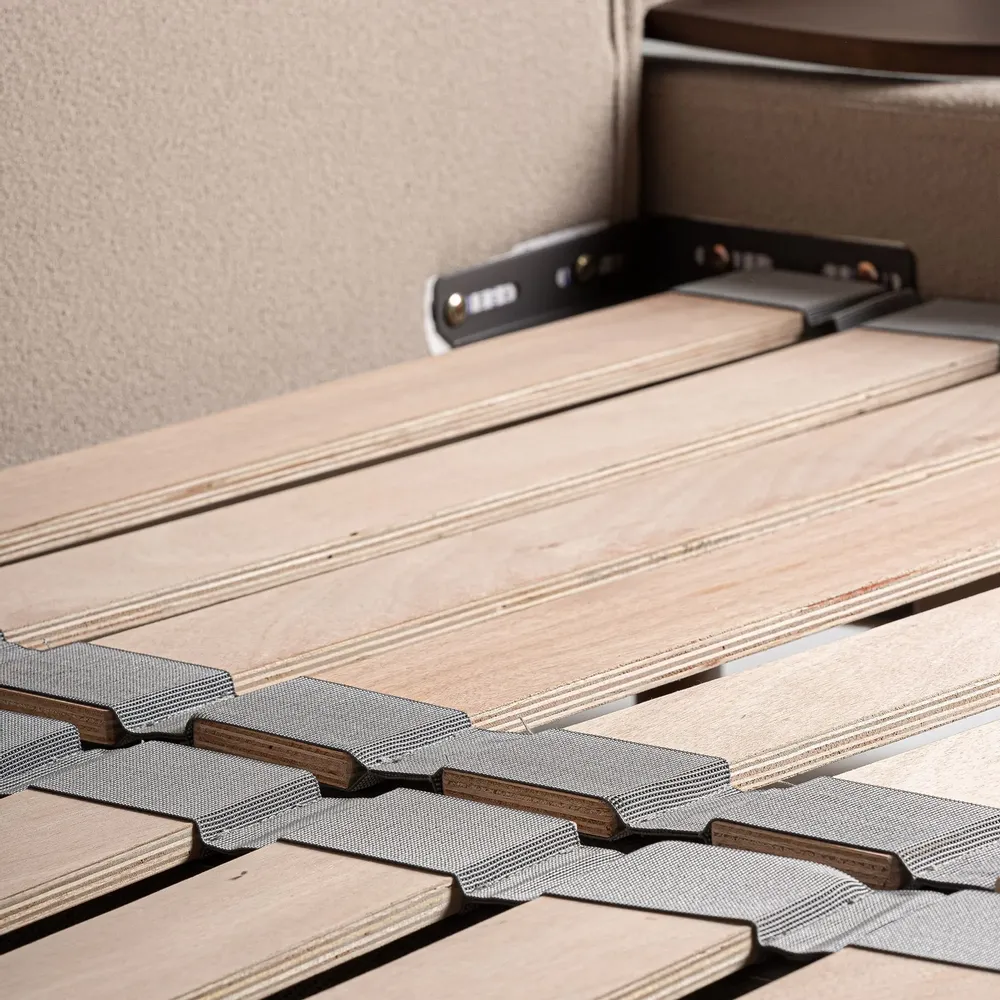 Beds - Beige linen bed 253x224x103 cm - VICAL