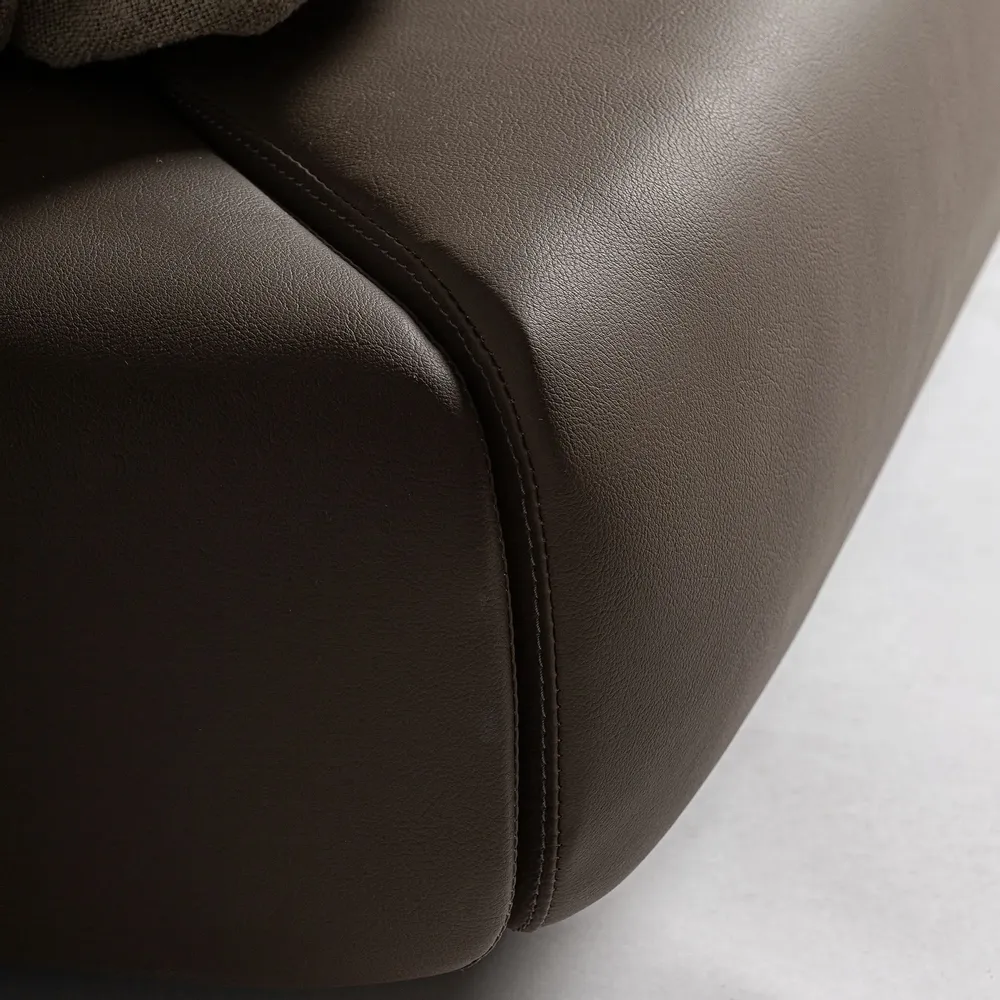 Lits - Lit en peau marron 196x218x102 cm - VICAL