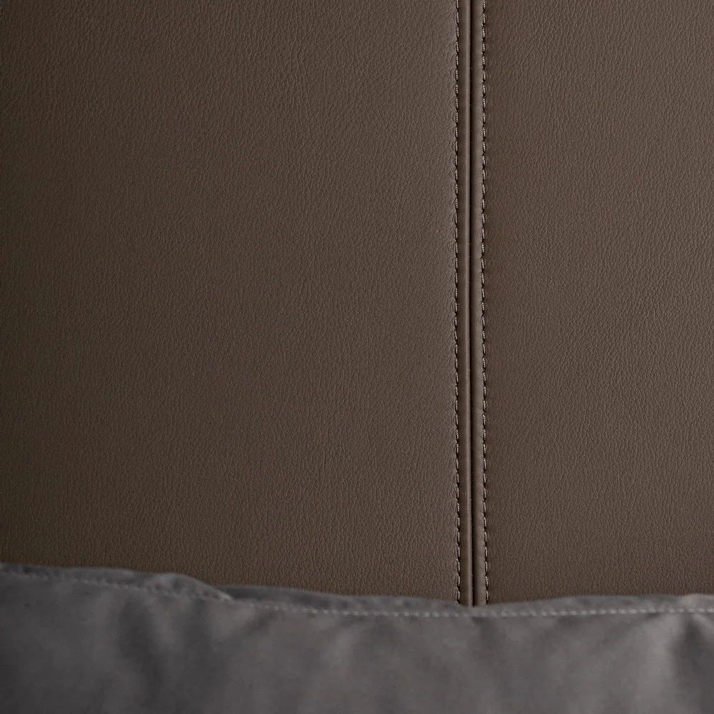 Lits - Lit en peau marron 196x218x102 cm - VICAL