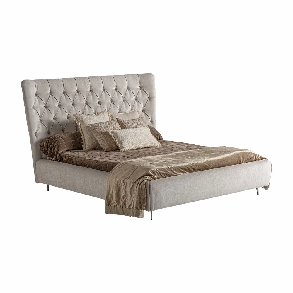 Beds - White polyester bed 206x232x138 cm - VICAL