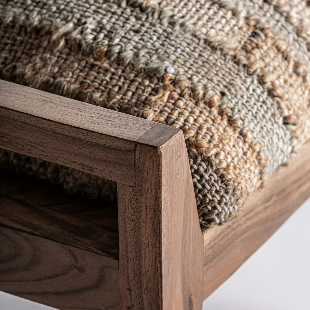 Footrests - Light brown mango wood footstool 56x47x50 cm - VICAL