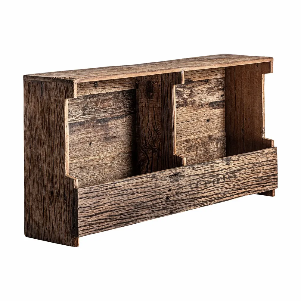 Autres tables  - Casiers à vin en bois récupéré marron 90x21x47 cm - VICAL