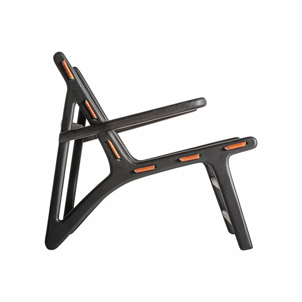 Fauteuils - Fauteuil en bois de mangue noir 76x82x76 cm - VICAL