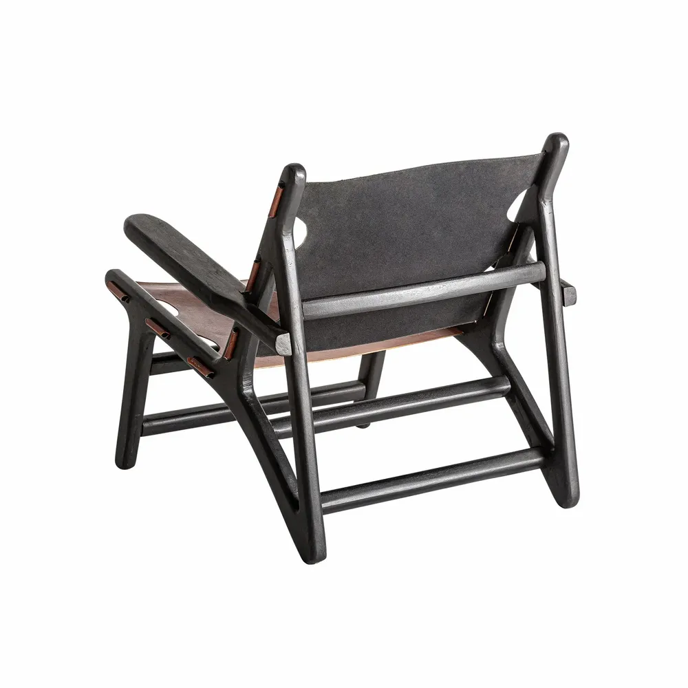 Fauteuils - Fauteuil en bois de mangue noir 76x82x76 cm - VICAL