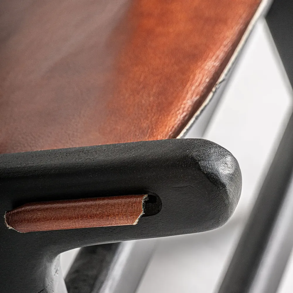 Fauteuils - Fauteuil en bois de mangue noir 76x82x76 cm - VICAL