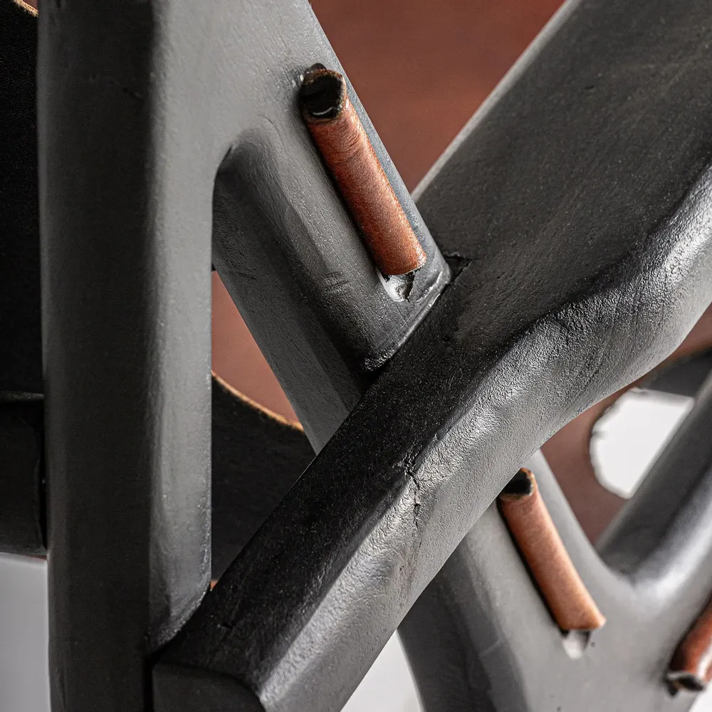 Fauteuils - Fauteuil en bois de mangue noir 76x82x76 cm - VICAL