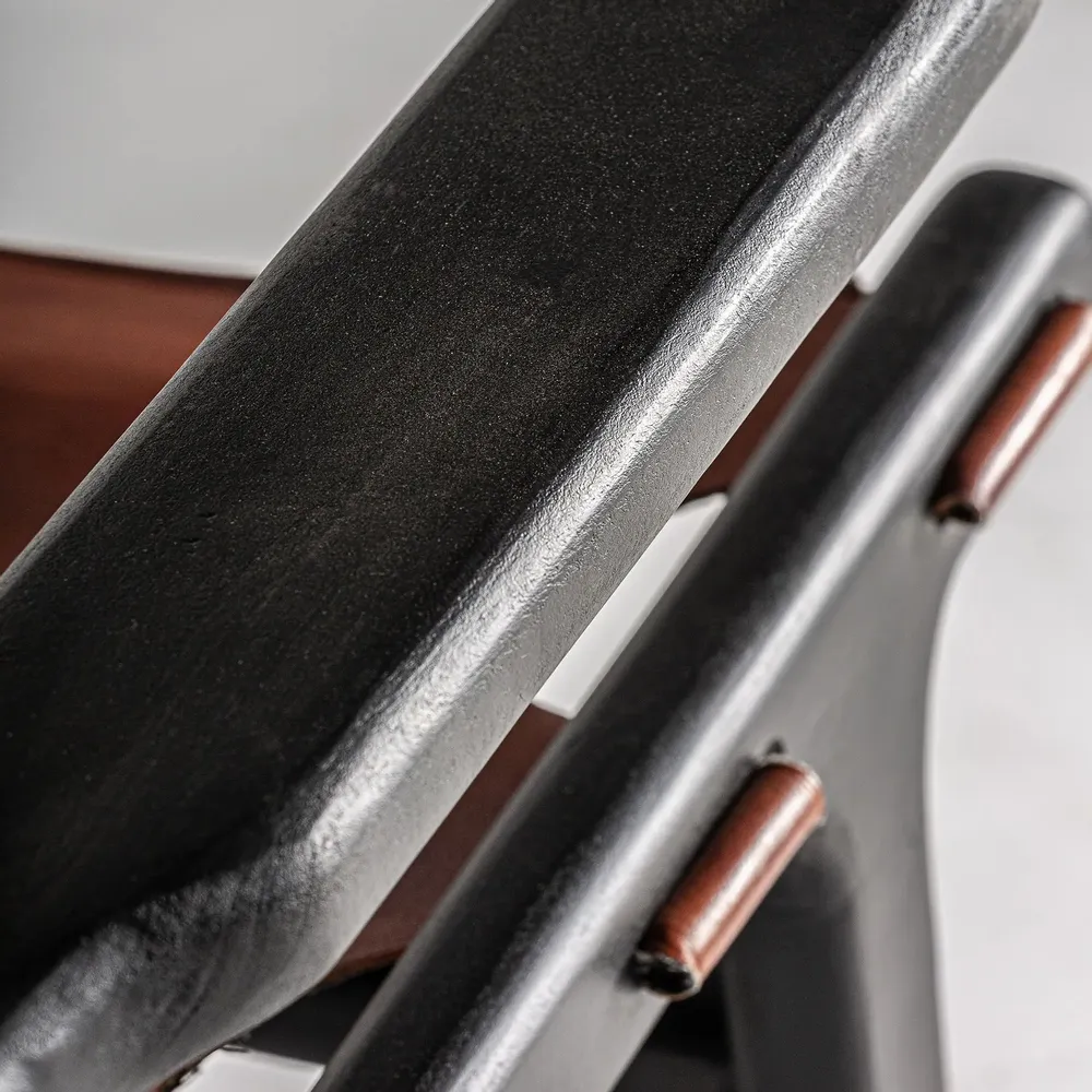 Fauteuils - Fauteuil en bois de mangue noir 76x82x76 cm - VICAL