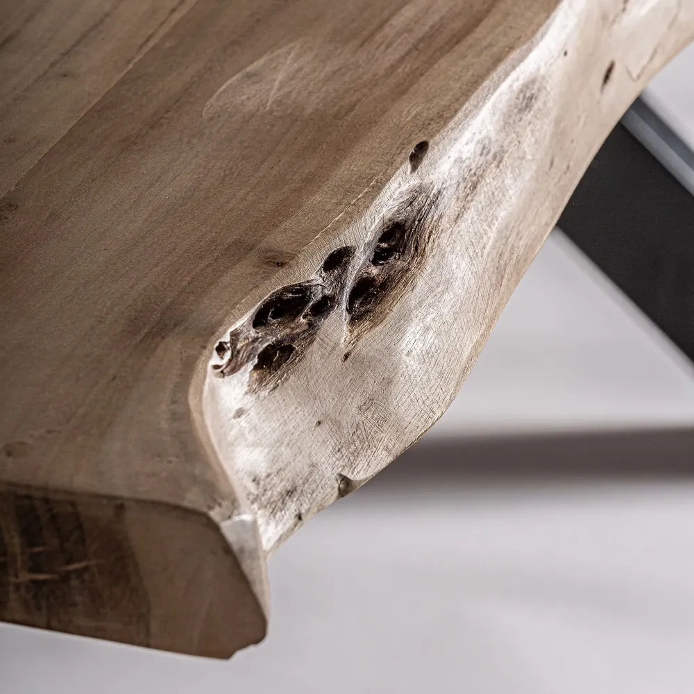 Tables Salle à Manger - Table salon en bois d´acacia noir 320x110x77 cm - VICAL