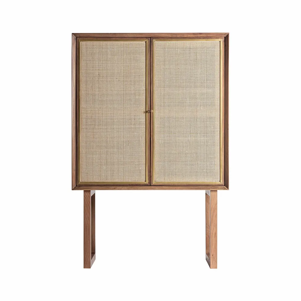 Wardrobe - Brown mango wood cabinet 100x45x150 cm - VICAL