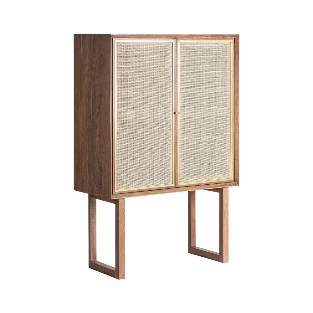 Wardrobe - Brown mango wood cabinet 100x45x150 cm - VICAL