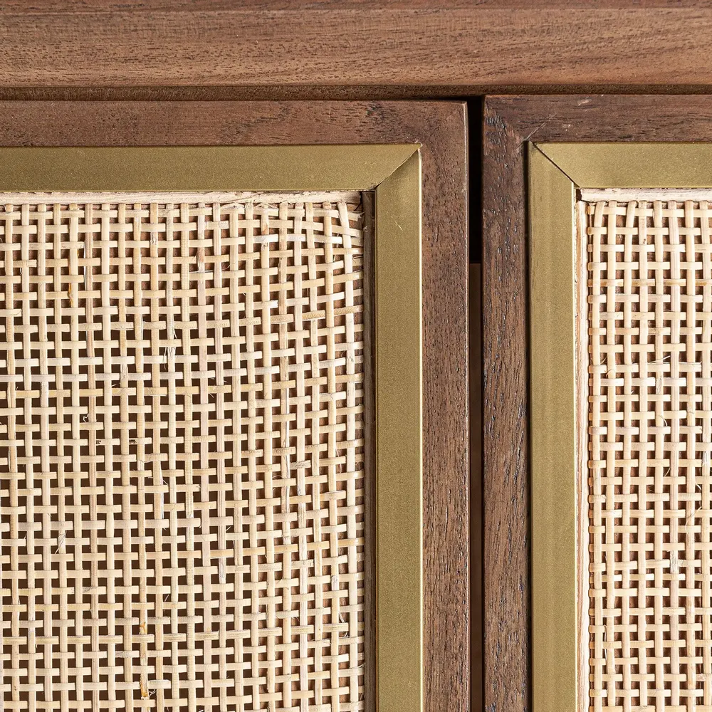 Wardrobe - Brown mango wood cabinet 100x45x150 cm - VICAL