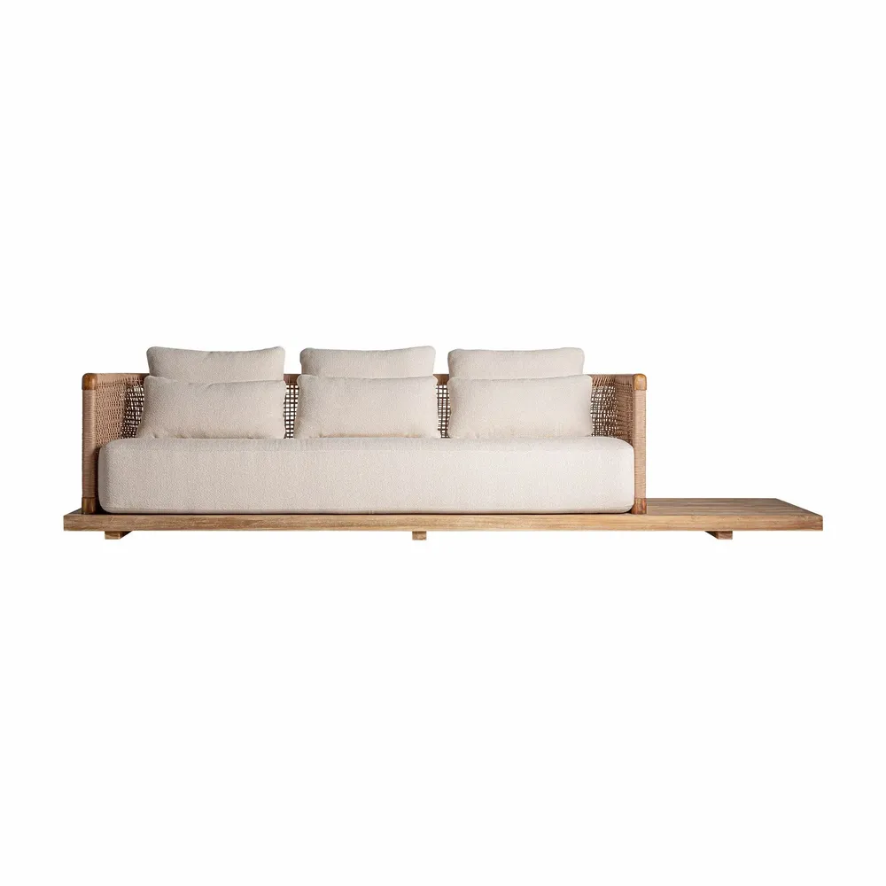 Sofas - Brown railway wooden sofa 320x90x70 cm - VICAL
