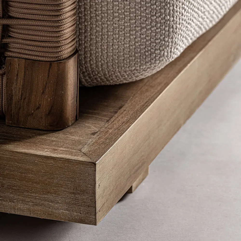 Sofas - Brown railway wooden sofa 320x90x70 cm - VICAL