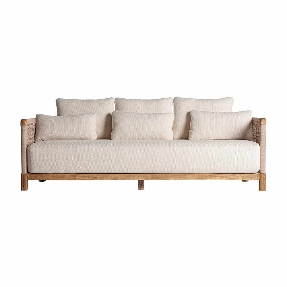 Sofas - Brown railway wooden sofa 240x90x70 cm - VICAL