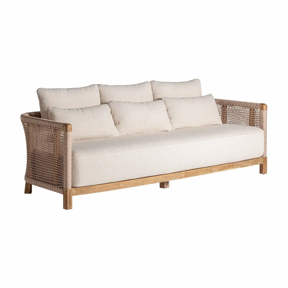 Sofas - Brown railway wooden sofa 240x90x70 cm - VICAL