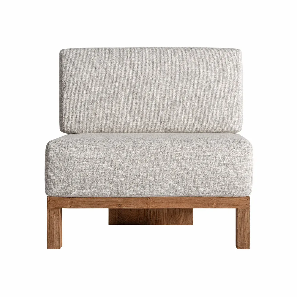 Sofas - Central sofa module in brown railway wood 81x86x83 cm - VICAL