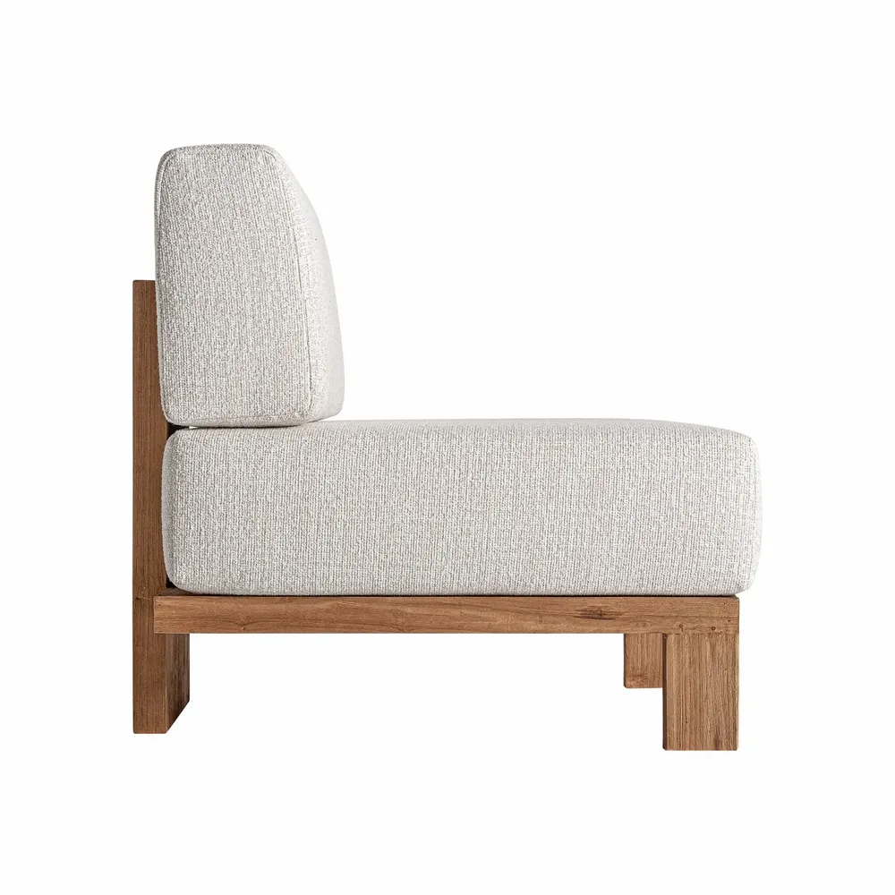 Sofas - Central sofa module in brown railway wood 81x86x83 cm - VICAL