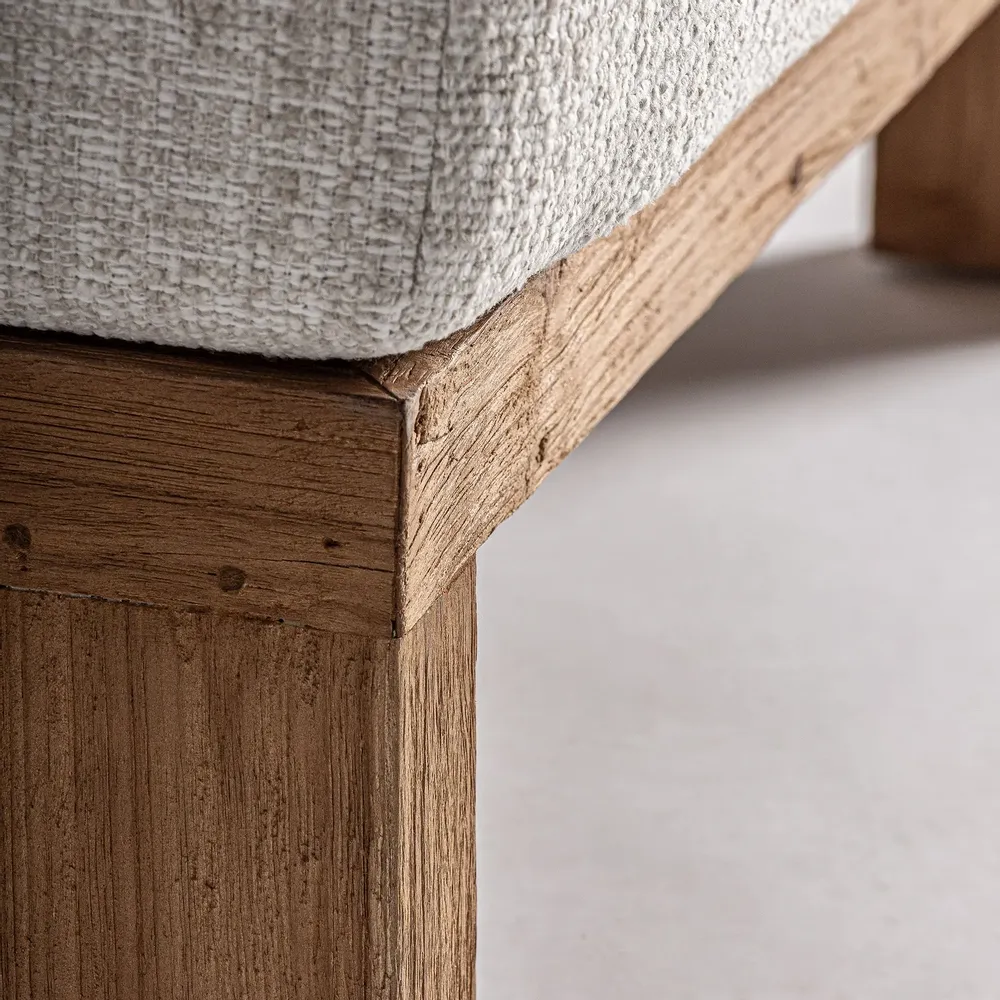 Sofas - Central sofa module in brown railway wood 81x86x83 cm - VICAL