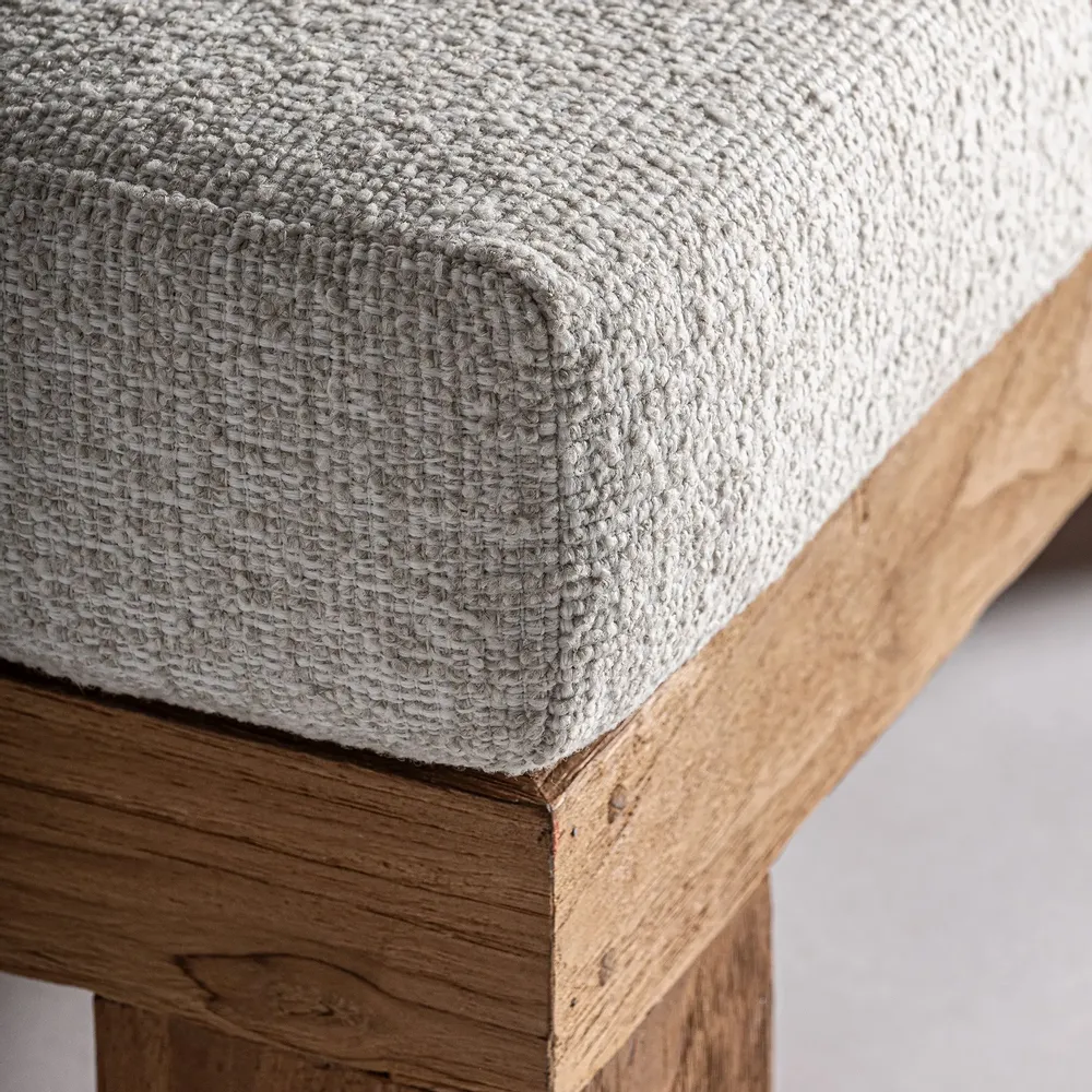 Sofas - Brown teak wood lounge chair 200x60x35 cm - VICAL