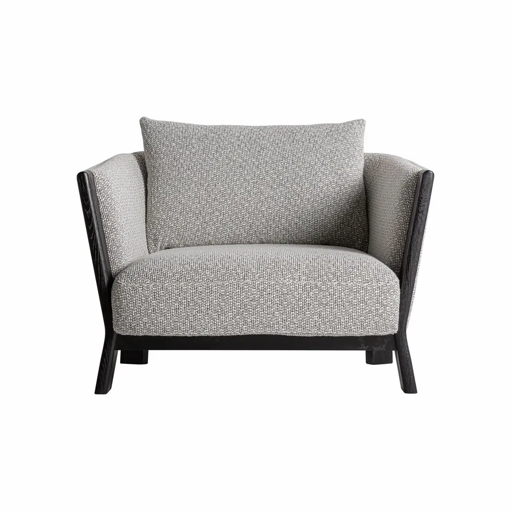 Armchairs - Gray polyester armchair 90x100x82 cm - VICAL
