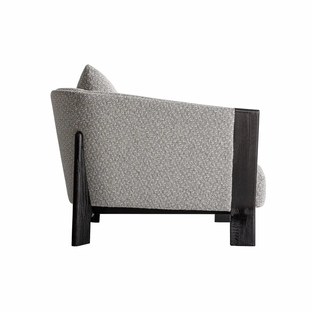 Armchairs - Gray polyester armchair 90x100x82 cm - VICAL