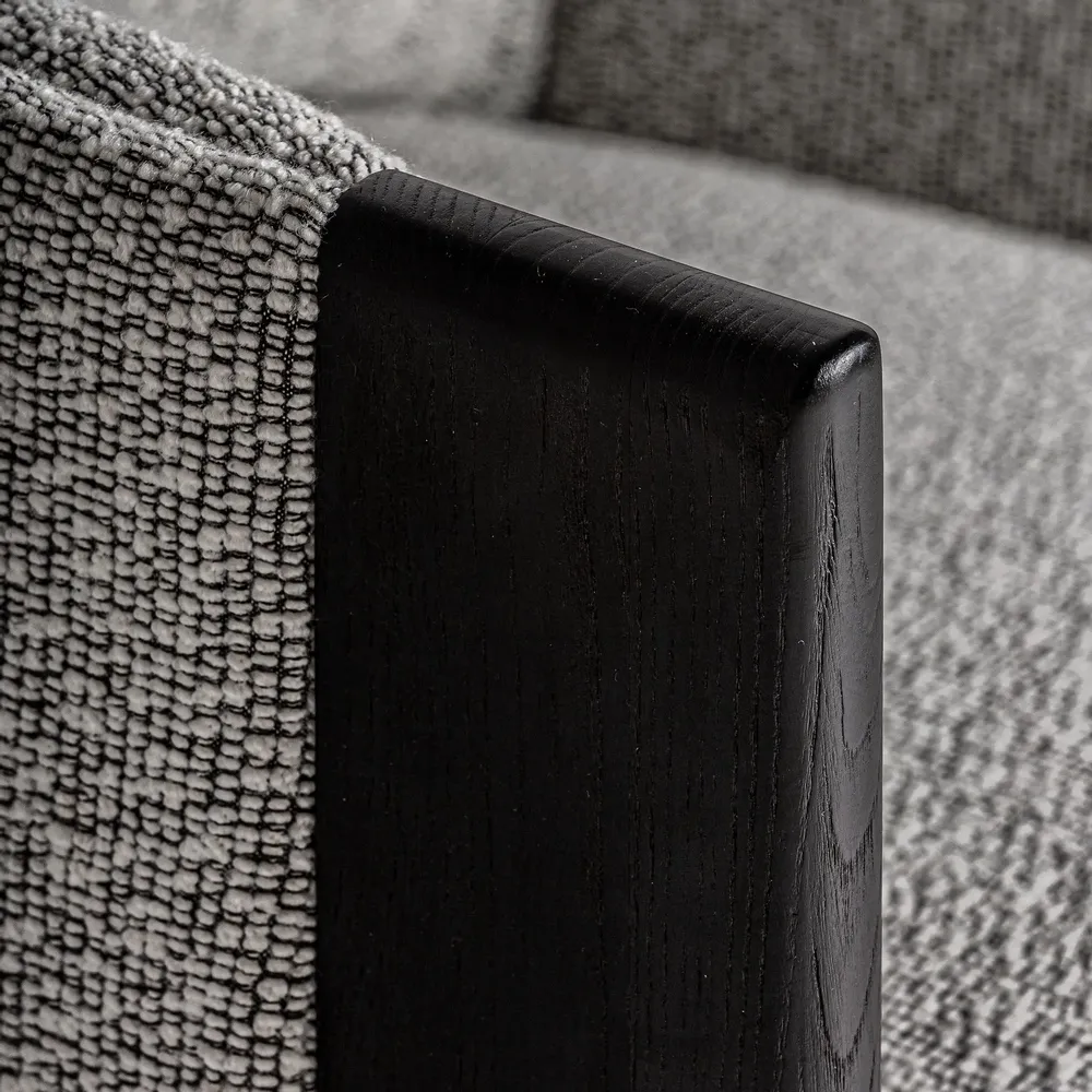 Armchairs - Gray polyester armchair 90x100x82 cm - VICAL