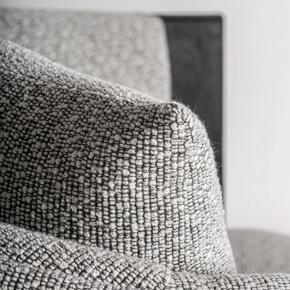 Armchairs - Gray polyester armchair 90x100x82 cm - VICAL